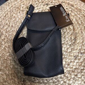 Kim Rogers Sleek Black Cell Phone Crossbody Bag